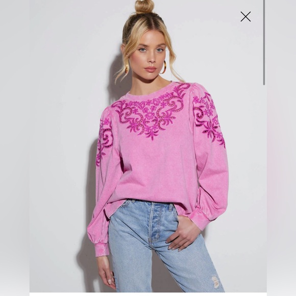 VICI FATE Charisma Abstract Pattern Sweatshirt, Large, NWT - Picture 2 of 4